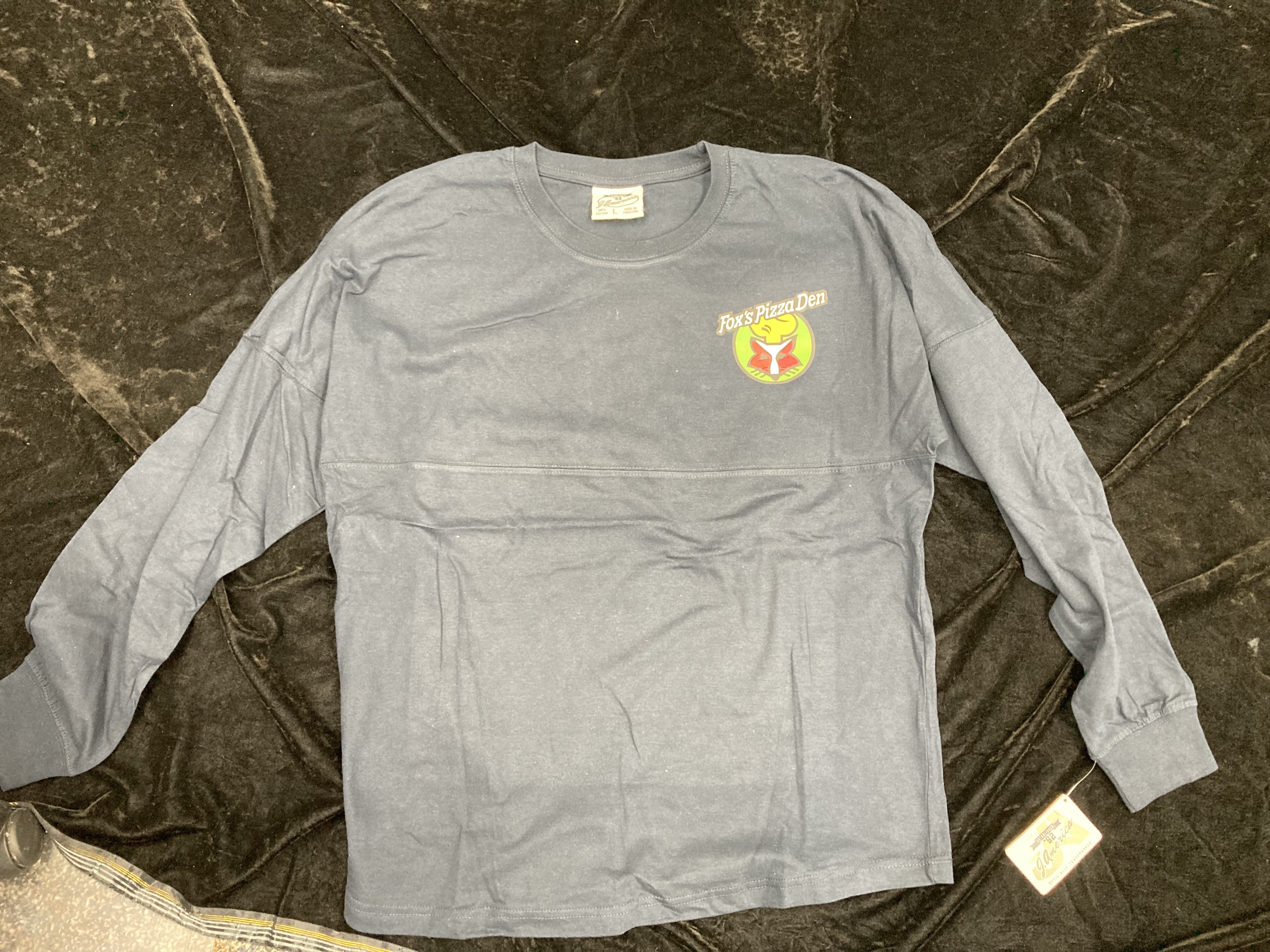 SALE Fox's Logo - Large Navy Long Sleeve (J. America)