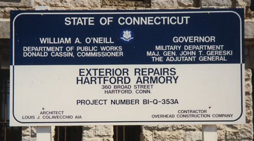 Construction Site Sign, State of CT Project with Seal