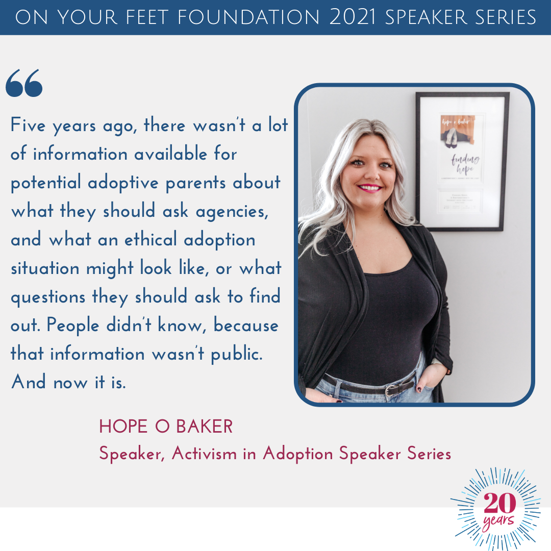 Activism in Adoption Speaker Hope O Baker