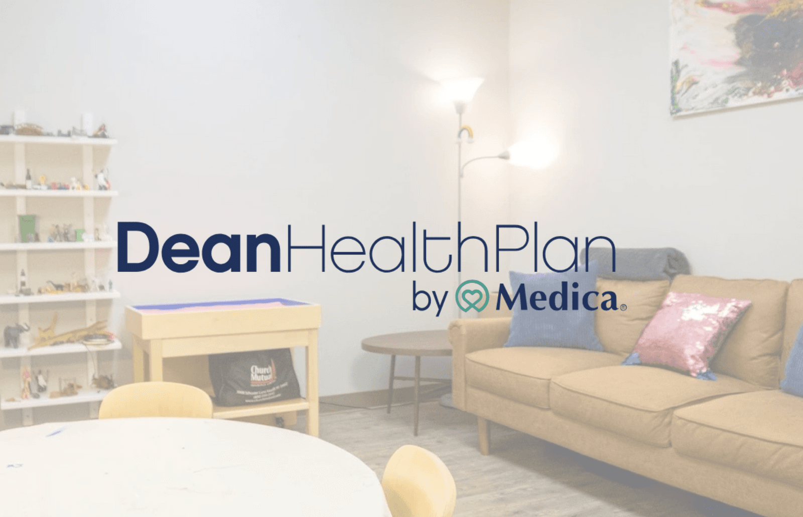 Dean Health Plan By Medica on the background of a lobby room