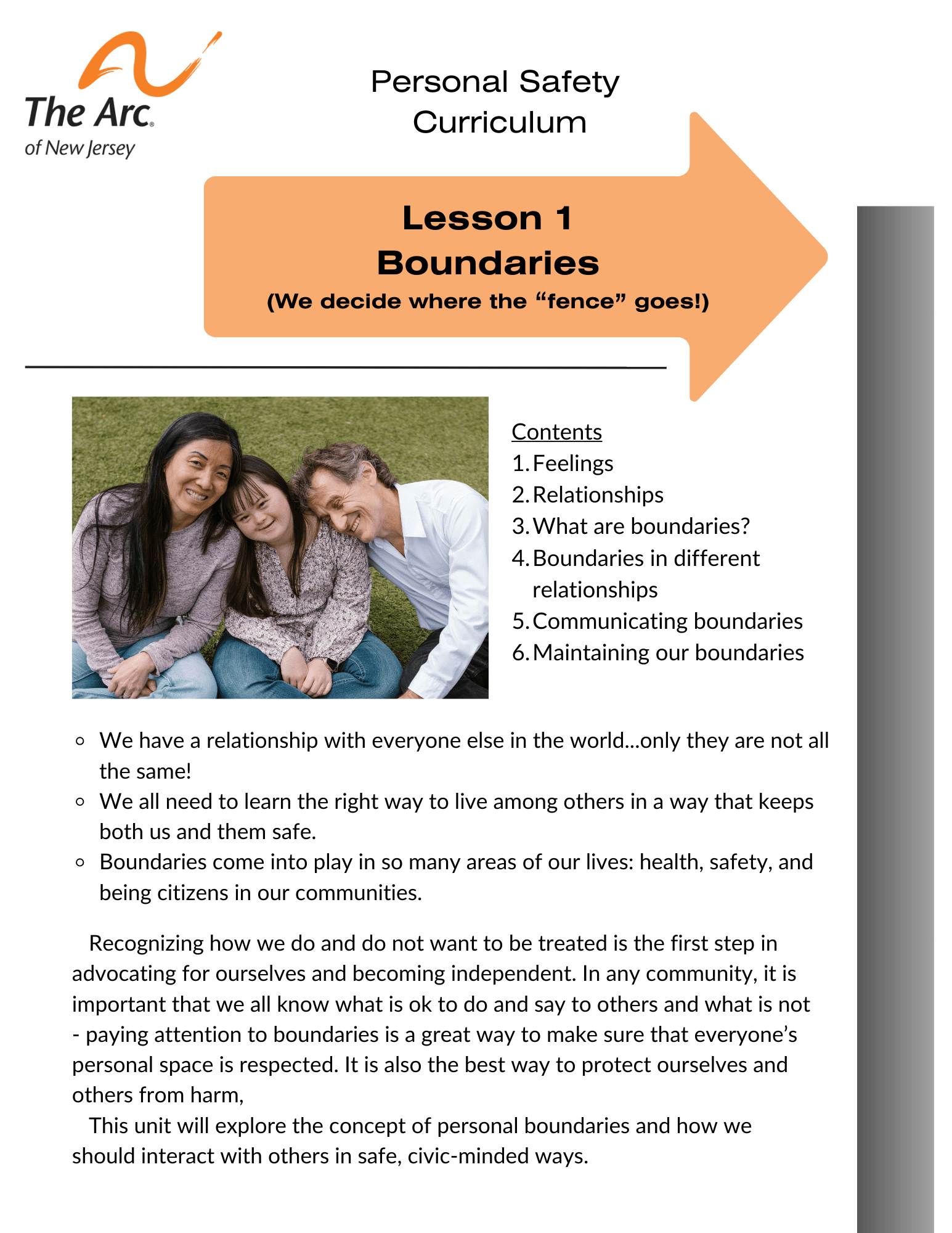 Lesson 1: Boundaries