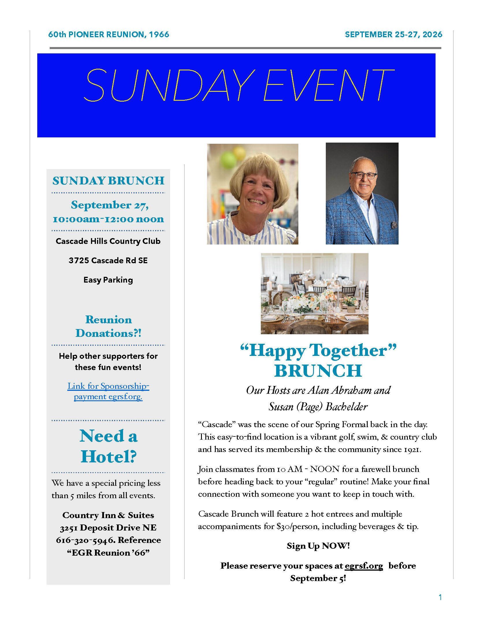 1966 Reunion Sunday Events