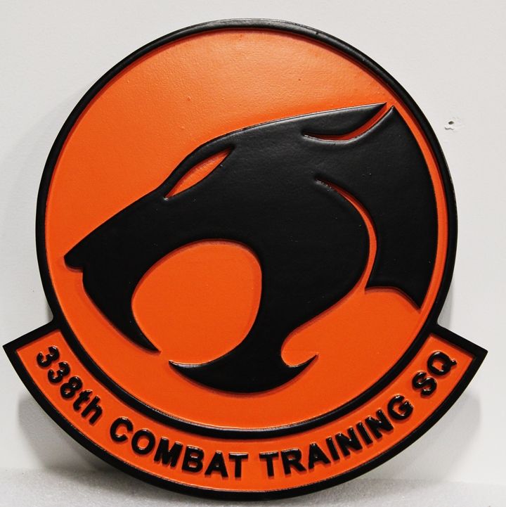 LP-2700 - Carved  Wall Plaque of the Crest of the 338th Combat Training Squadron, US Air Force.