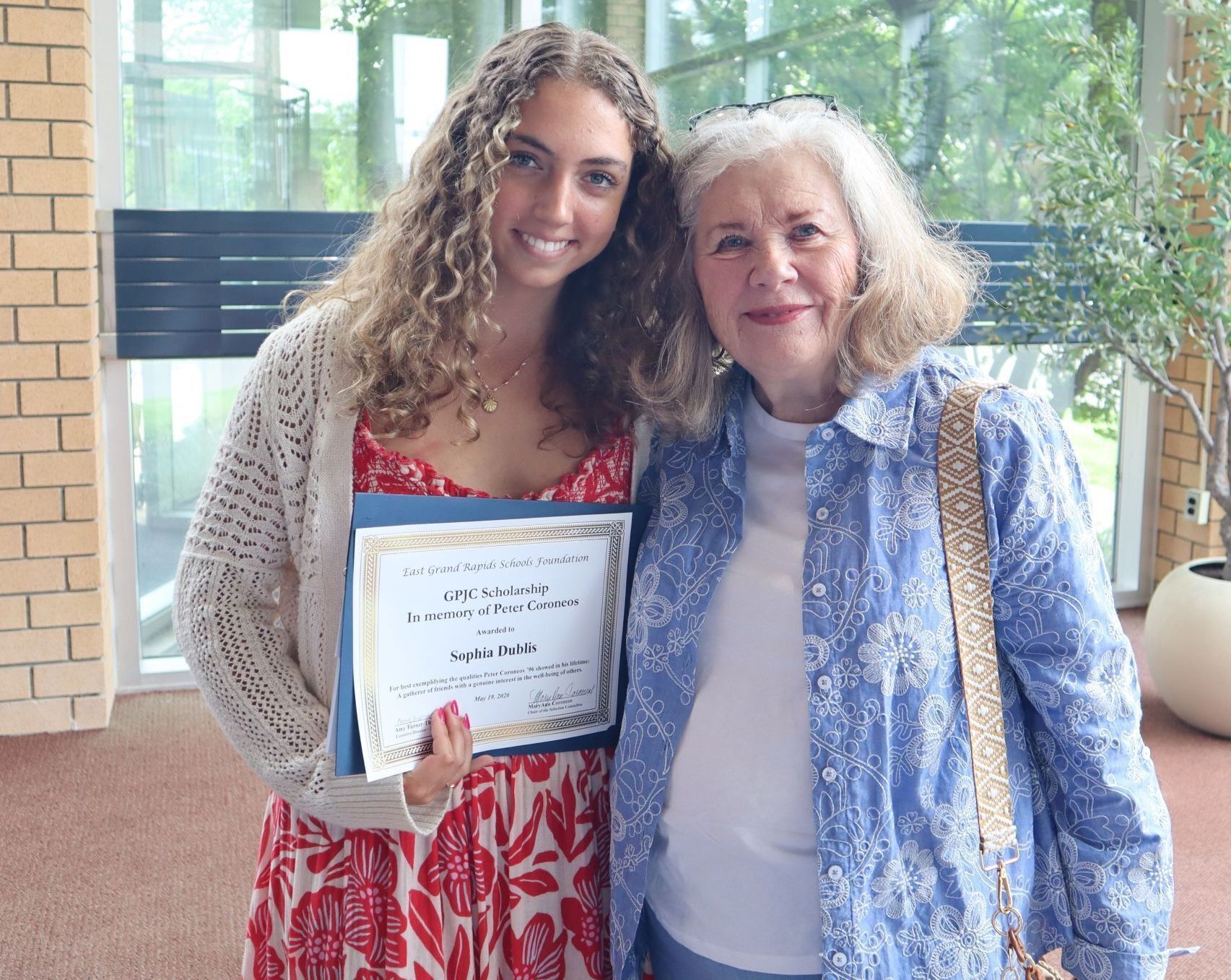 Sophia Dublis with MaryAnn Coronoes