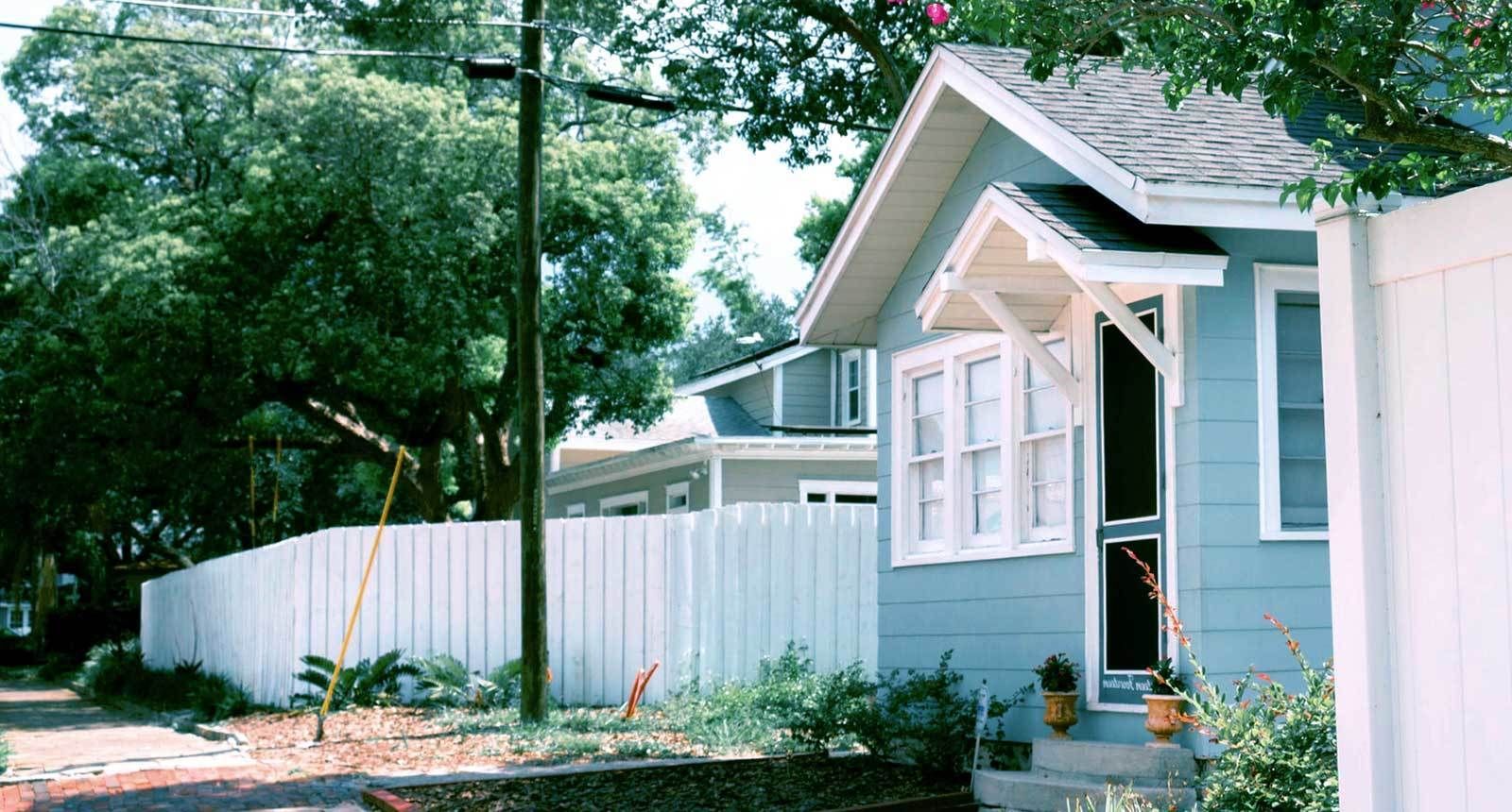 House on Shady Residential Street