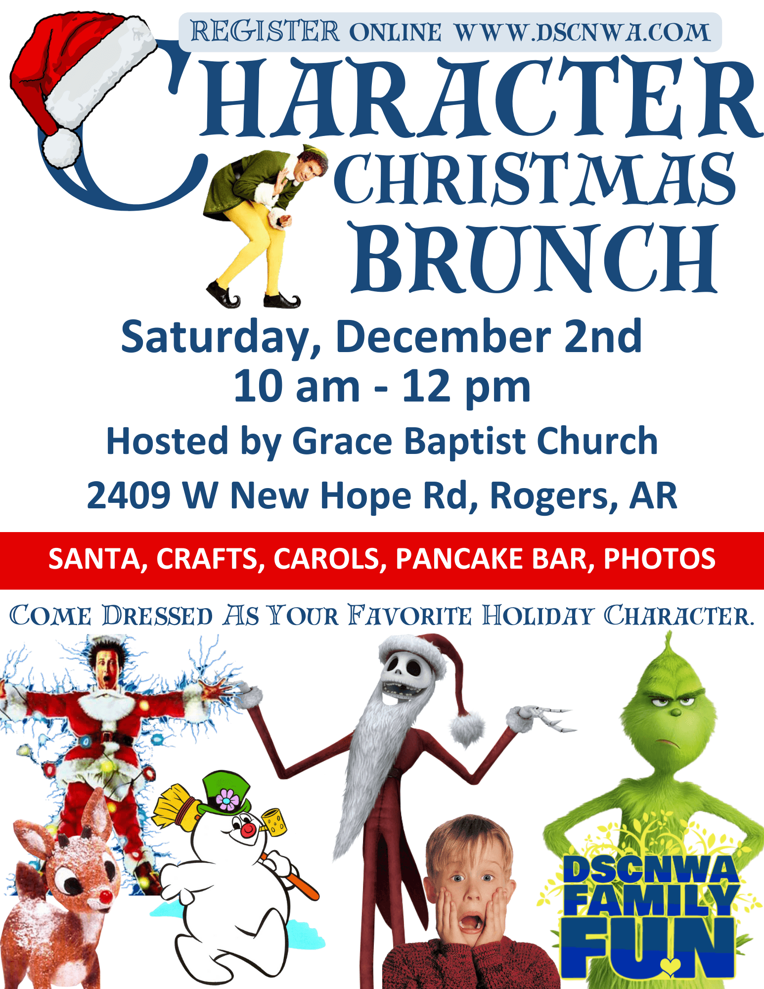 DSCNWA Family Fun Christmas Character Brunch Calendar of