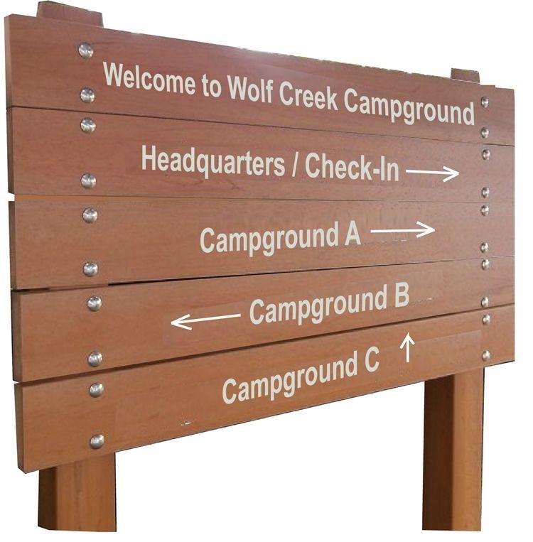 M9580 - Multi-Board Fiberglass Reinforced Plastic Wood HDPE Entrance  Sign for the Wolf Creek Campground 