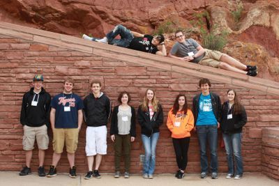 Pediatric PSC patients find support with each other. This photo shows youth going on a tour of Red Rocks at a past PSC Partners conference. 