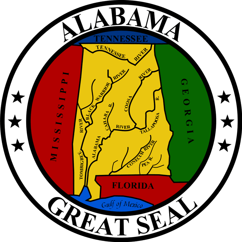 BP-1000 - Engraved Plaque of the Great  Seal of the State of Alabama, Artist-Painted