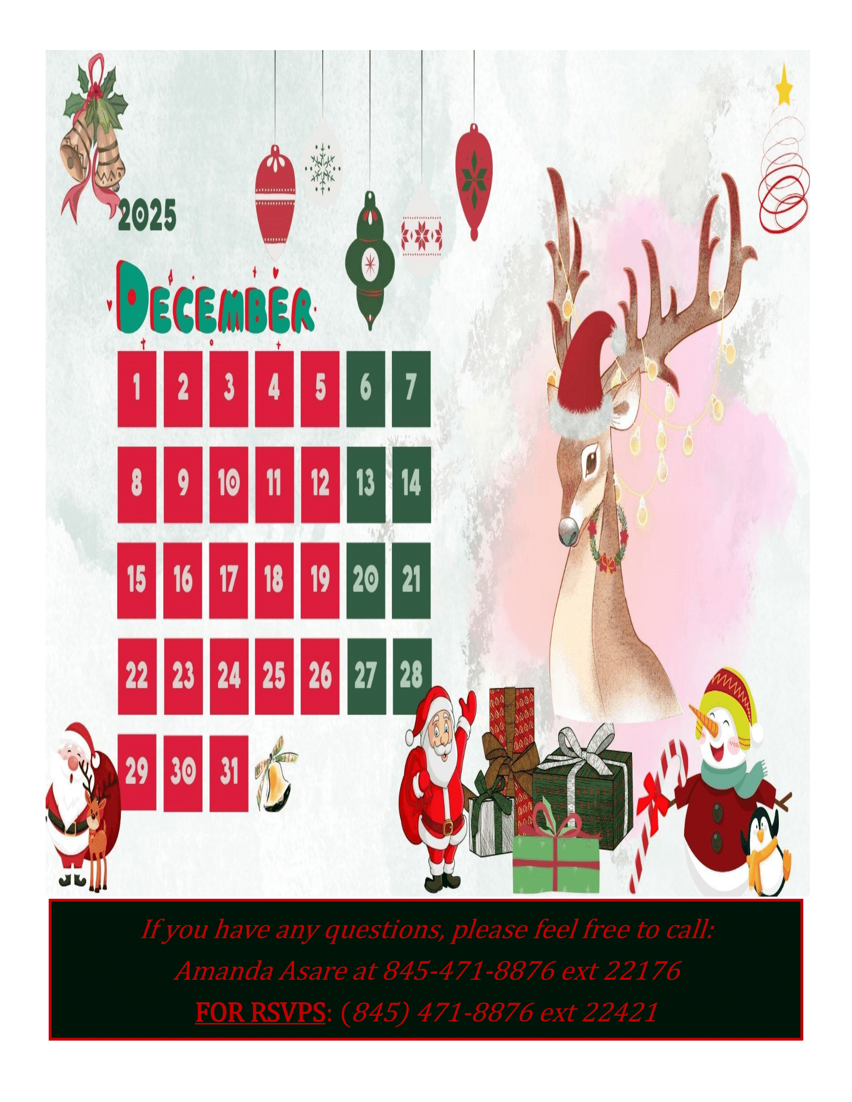 Rec & Teen Club Calendar