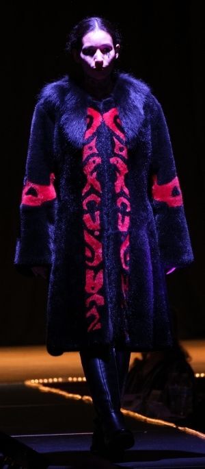 Black Blood Sea Otter Coat - Christy Ruby