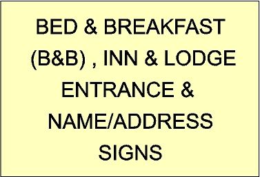 Smaller Wall , Post and Hanging Signs for B&Bs, Lodges, and Inns
