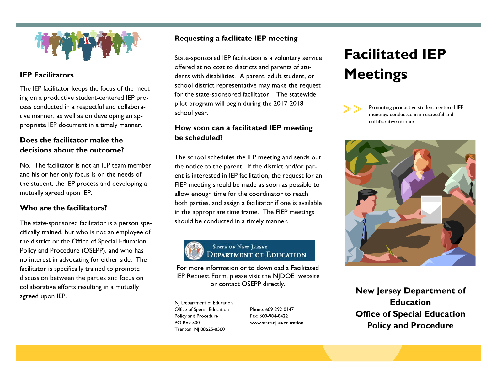New Jersey Department of Special Education Facilitated Individualized Education Program (FIEP)