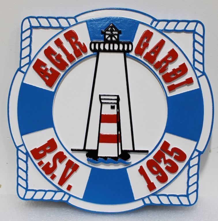 l21436 - Carved  2.5-D Multi-level Relief  HDU Lighthouse  Sign