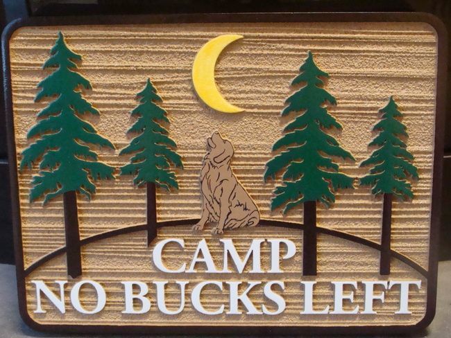 M1915 - Faux Wood Sign for Camp "No Bucks Left" 