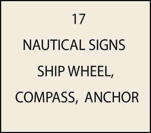 L21740 - Nautical signs (ship wheel, compass, anchor)