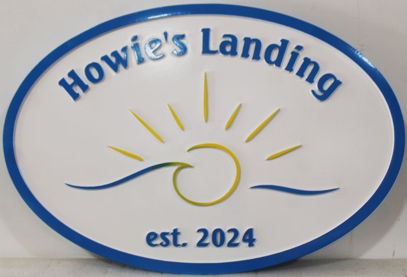 M22030 - Carved Property Name Sign for 'Howie's Landing