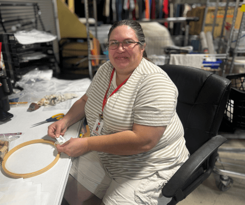 Emily volunteering in the craft department