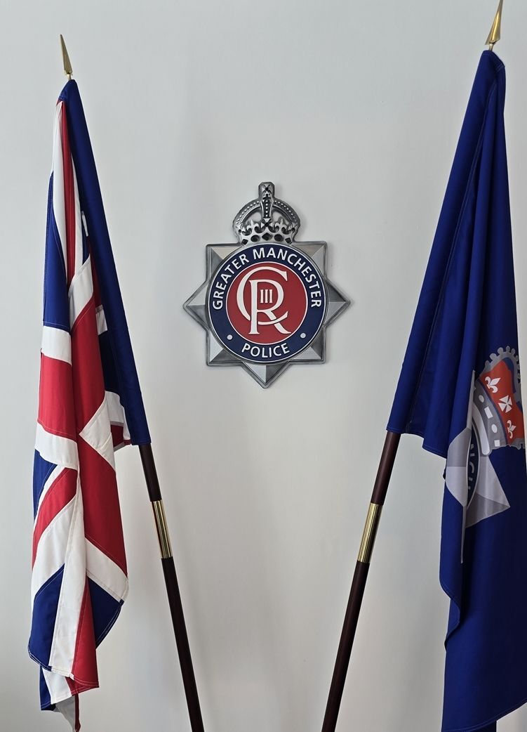 PP-3001- Carved 3-D Bas-Relief Plaque of the Seal/Coat-of-Arms of  the Greater Manchester Police, UK