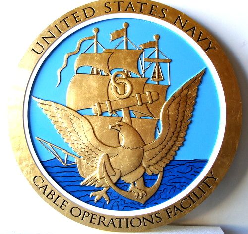 M7327 - Gold-Leafed Gilded Wall Plaque for US Navy Great Seal