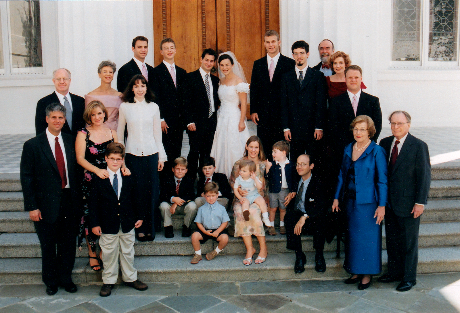 Rabbi Nussbaum and family at her wedding, 2003.