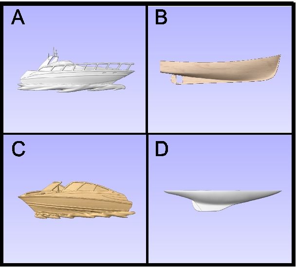 L22608 - 3-D Carved Powerboats and Hulls