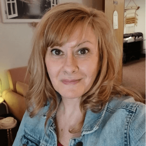 Woman Kimberly smiling selfie