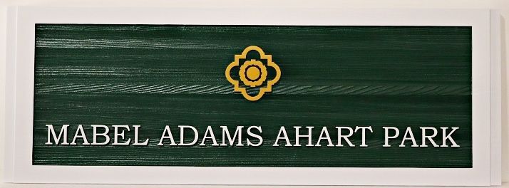GA16435B - Carved and Sandblasted Sign for "Mabel Adams Ahart Park" with Logo