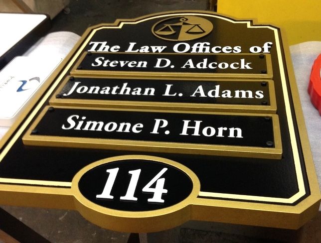 A10689 - Attorney Office Directory Sign with Removeable Nameplates