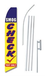 Smog Check Test Swooper/Feather Flag + Pole + Ground Spike