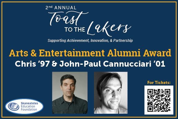 John-Paul '01 and Chris ('97) Cannucciari :  2024 Alumni Arts and Entertainment Achievement Award Winners! 