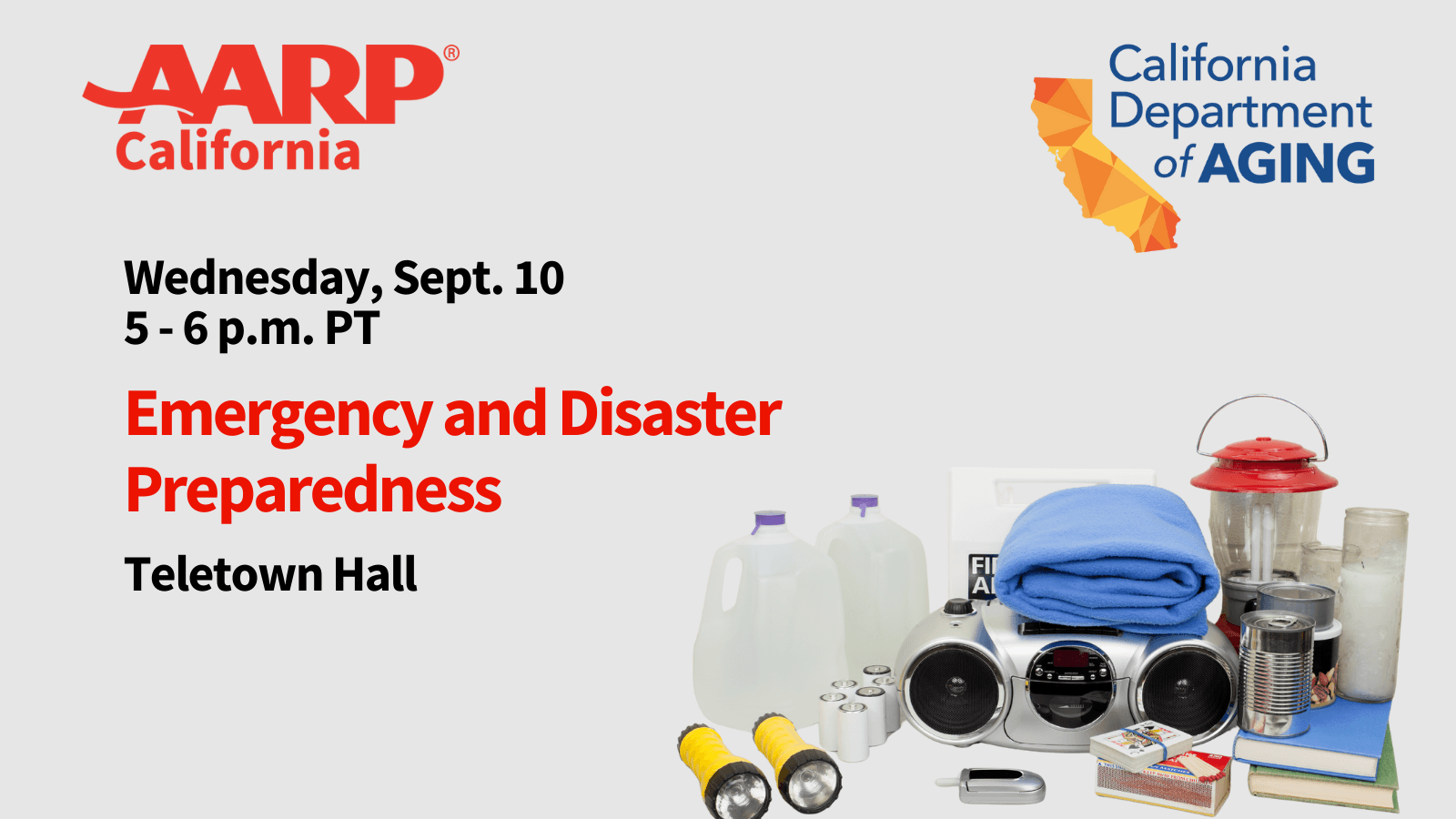 CDA and AARP Emergency and Disaster Preparedness Teletown Hall banner 2025-09-10