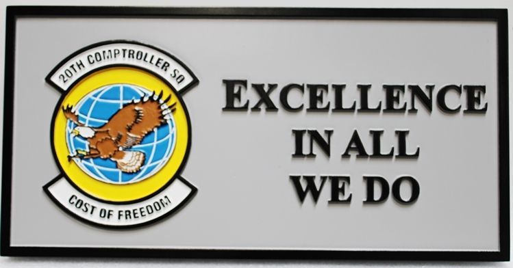 LP-9310 - USAF Motto Plaque "Excellence in All We Do" for 20th Comptroller Squadron