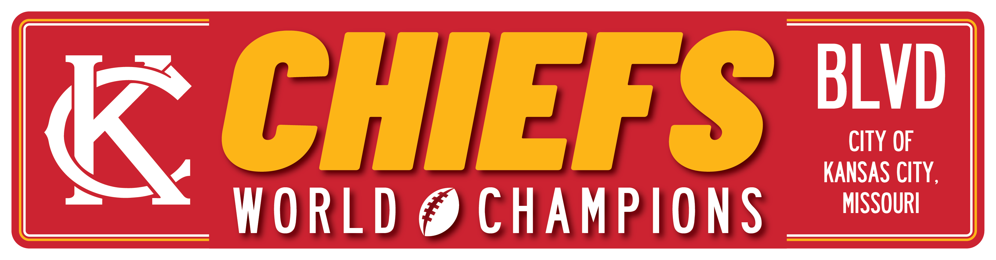 6"x23" KC Chiefs World Champions Blvd