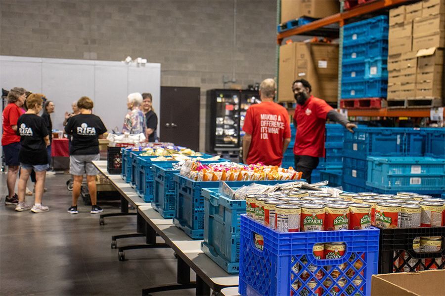 Photo of Snack Backpacks being packed