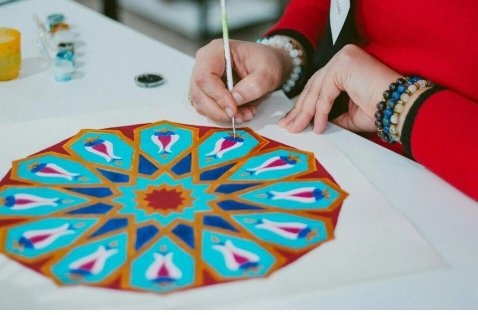 Stained glass painting