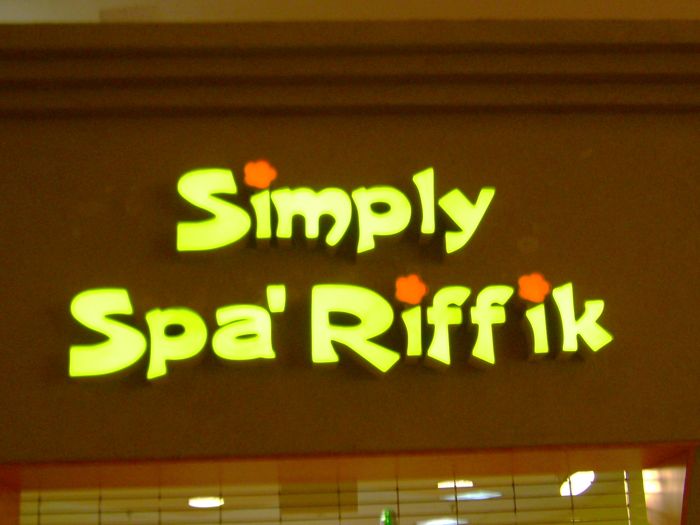 Simply Spa Riffik Storefront Sign