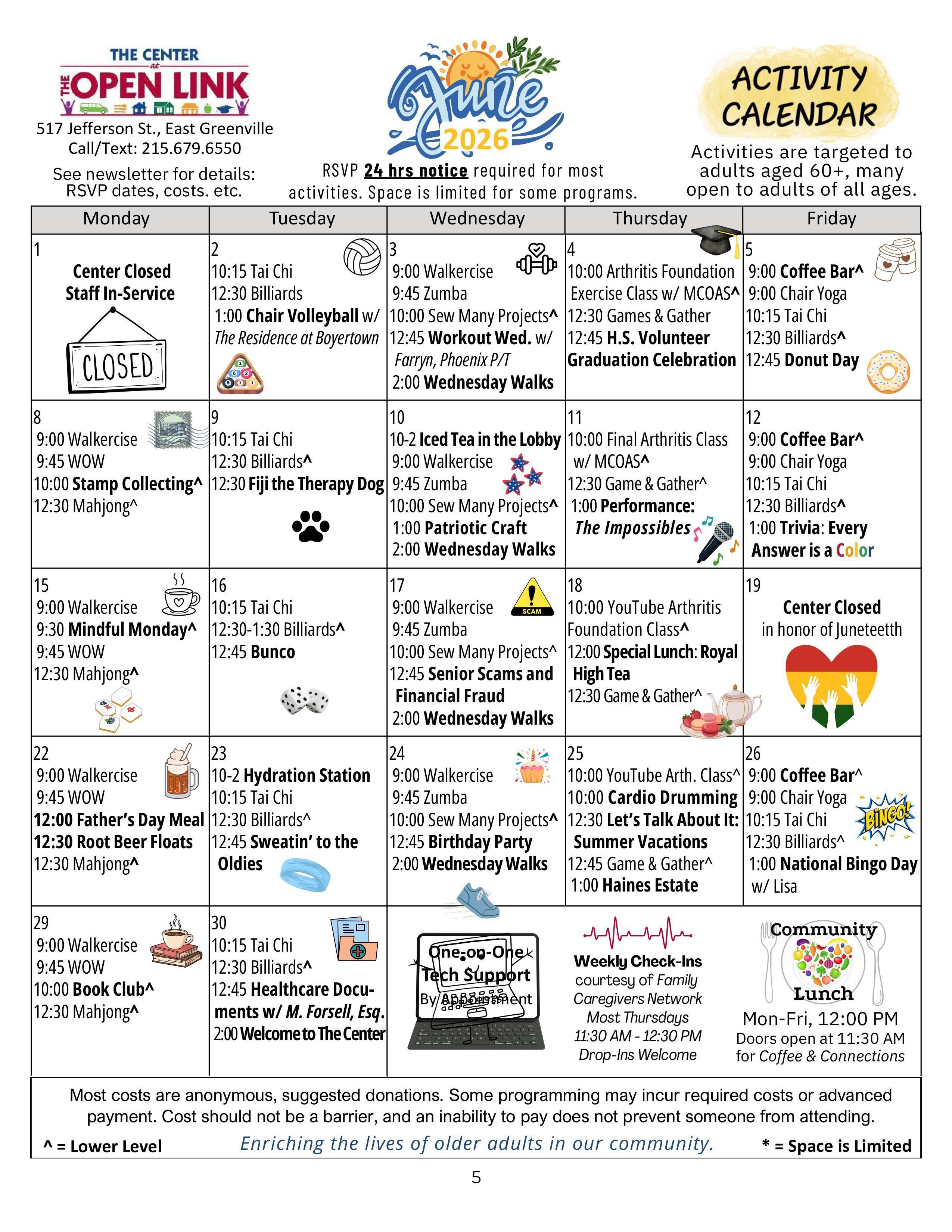 June 2026 Activity Calendar