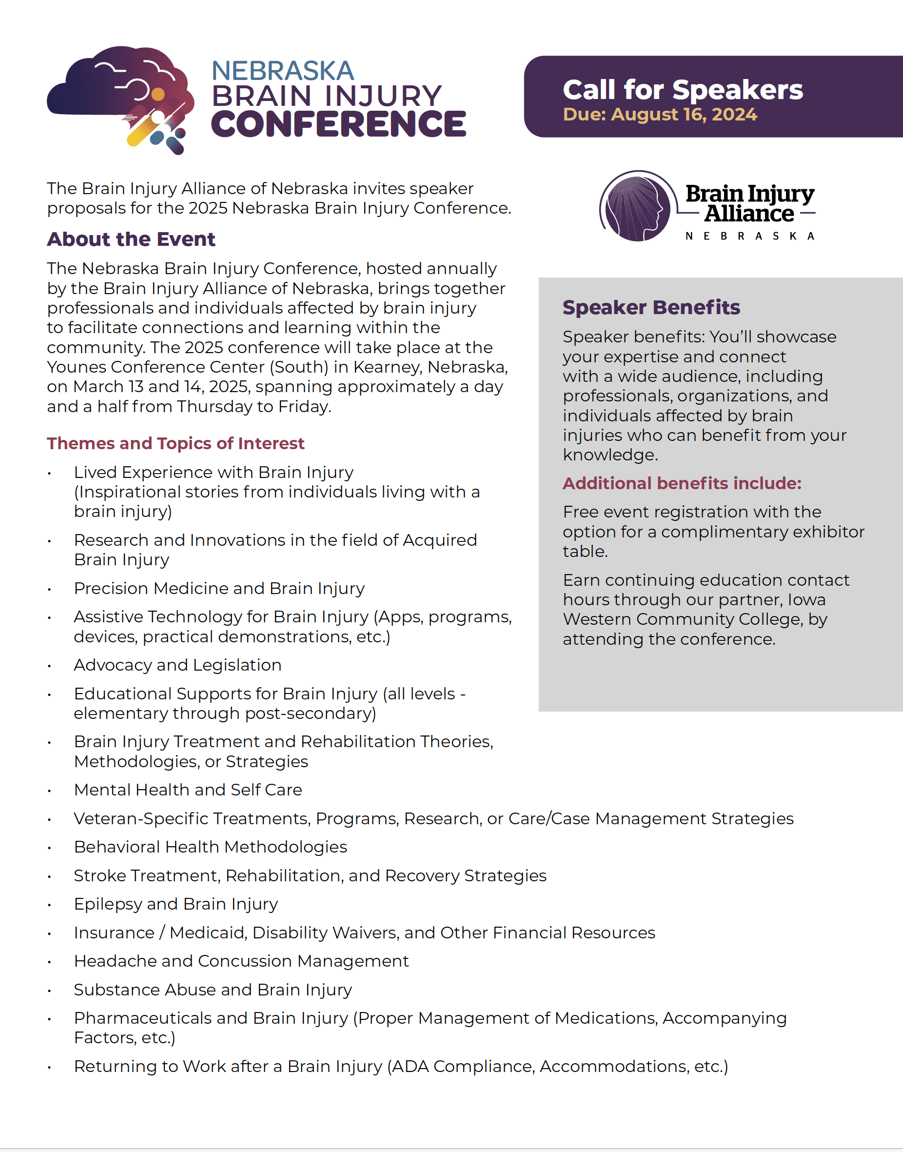 2025 Call for Speakers PDF