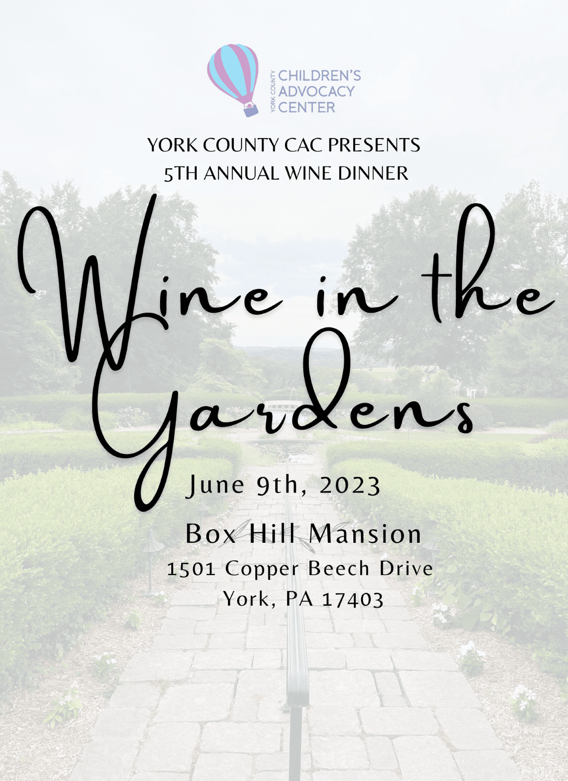 Wine In the Gardens--5th Annual Wine Dinner
