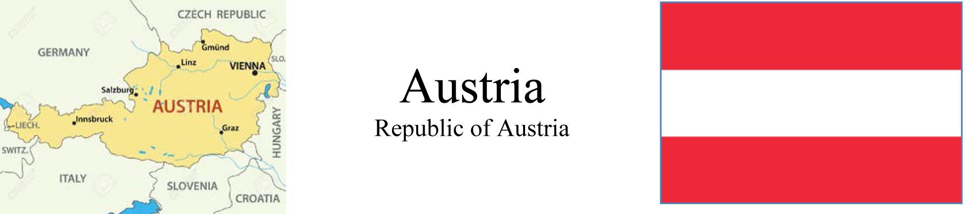 Map and Flag of Austria