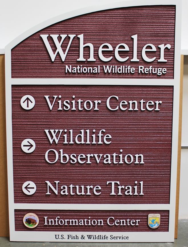 M1953 -Sandblasted Faux Wood Sign for the "Wheeler National Wildlife Refuge 