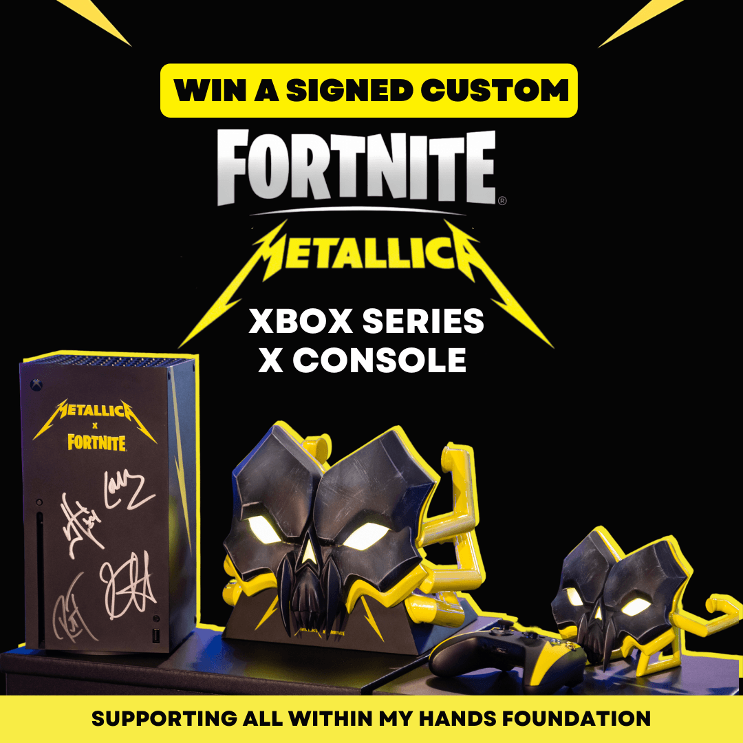 Donate to Win a Signed, Custom Metallica X Fortnite XBox Series X Console