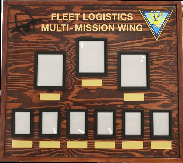 SA-1282 - Faux Wood Chain-of-Command Board for Fleet Logistics Multi-Mission Wing, US Navy