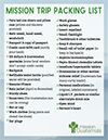 Team Member Packing List
