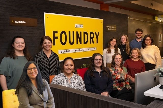 This is an image of the Foundry Staff at the 2024 Serve Nebraska Awards Banquet in Omaha, Nebraska. 