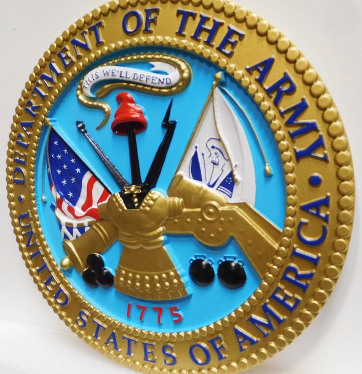 MP-1030 -  Side View of a Plaque of the Great Seal of the US Army (USA), 3-D Artist Painted