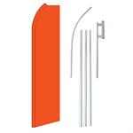 Solid Orange Swooper/Feather Flag + Pole + Ground Spike