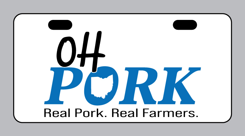 License Plate - "OH PORK" (w/ OP graphic)