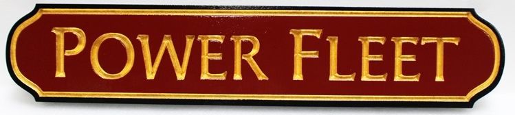 SA28895 - Engraved HDU Sign for Power Fleet, with  Text and Border Gilded with 24K Gold Leaf 